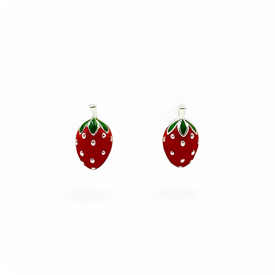 Strawberry Stud Earrings | 925 Sterling Silver