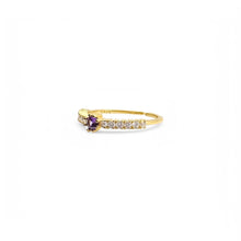 Load image into Gallery viewer, Amethyst &amp; Crystal Daphne Ring | 14K Gold | Adjustable
