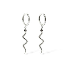 Load image into Gallery viewer, Hanging Snake Hoop Earrings | 925 Sterling Silver | Available in Silver &amp; Gold
