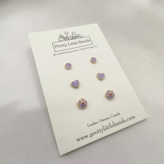 Cute Flat Screw-Back Stud Set - #8 | 18k Gold Filled
