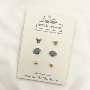 Cute Flat Screw-Back Stud Set - #1 | 18k Gold Filled