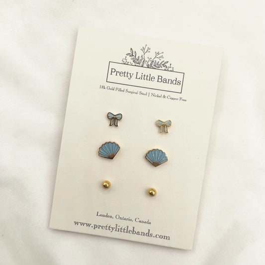Cute Flat Screw-Back Stud Set - #1 | 18k Gold Filled