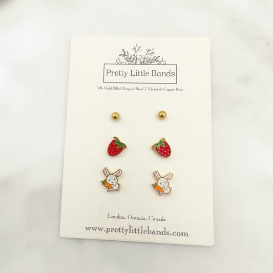 Cute Flat Screw-Back Stud Set - #4 | 18k Gold Filled