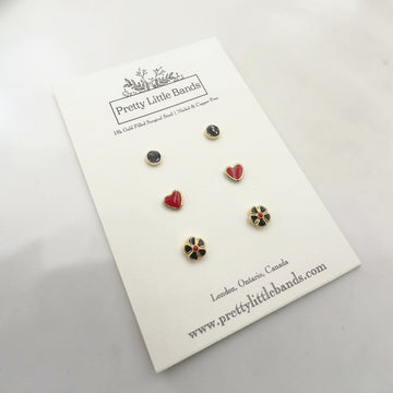 Cute Flat Screw-Back Stud Set - #11 | 18k Gold Filled