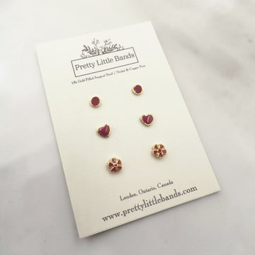 Cute Flat Screw-Back Stud Set - #6 | 18k Gold Filled