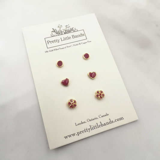 Cute Flat Screw-Back Stud Set - #6 | 18k Gold Filled