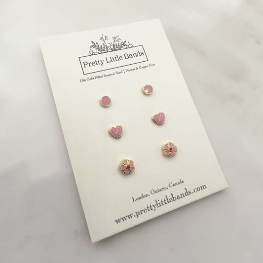 Cute Flat Screw-Back Stud Set - #9 | 18k Gold Filled
