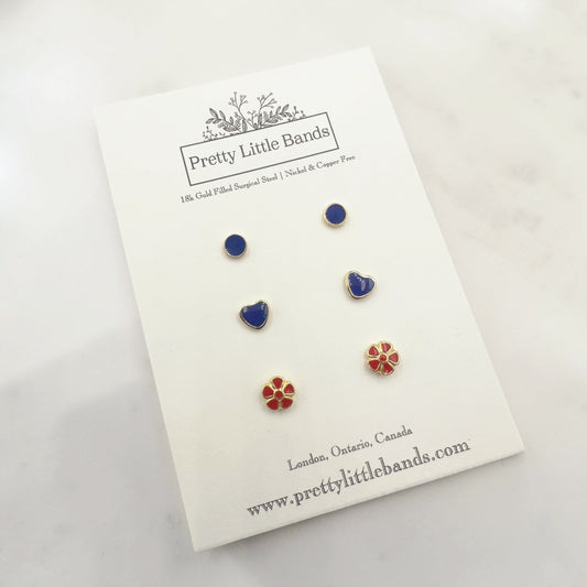 Cute Flat Screw-Back Stud Set - #10 | 18k Gold Filled