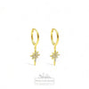 North Star Hoop Earrings | 18k Gold Filled