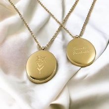 Load image into Gallery viewer, Birth Flower Necklace (Reversible) | 18k Gold Filled
