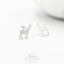 Load image into Gallery viewer, Reindeer Stud Earrings | 925 Sterling Silver
