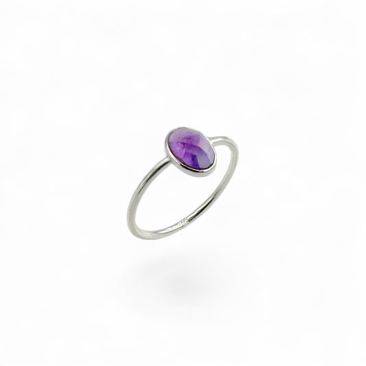Oval Amethyst Ring | 925 Silver | Size 5-10