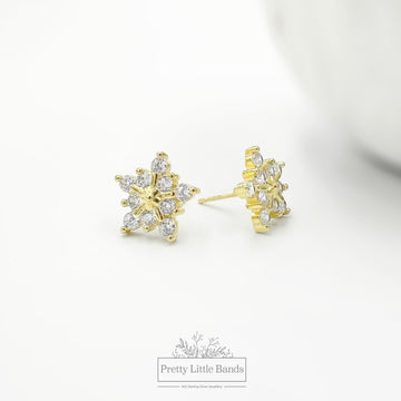 Crystal Snowflake Stud Earrings | 2 Colours