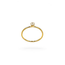 Load image into Gallery viewer, Simple Solitaire Rounded Band Ring | 18K Gold | Size 5-9
