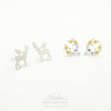 Reindeer & Roses Stud Earrings | 925 Sterling Silver