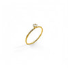 Simple Solitaire Rounded Band Ring | 18K Gold | Size 5-9
