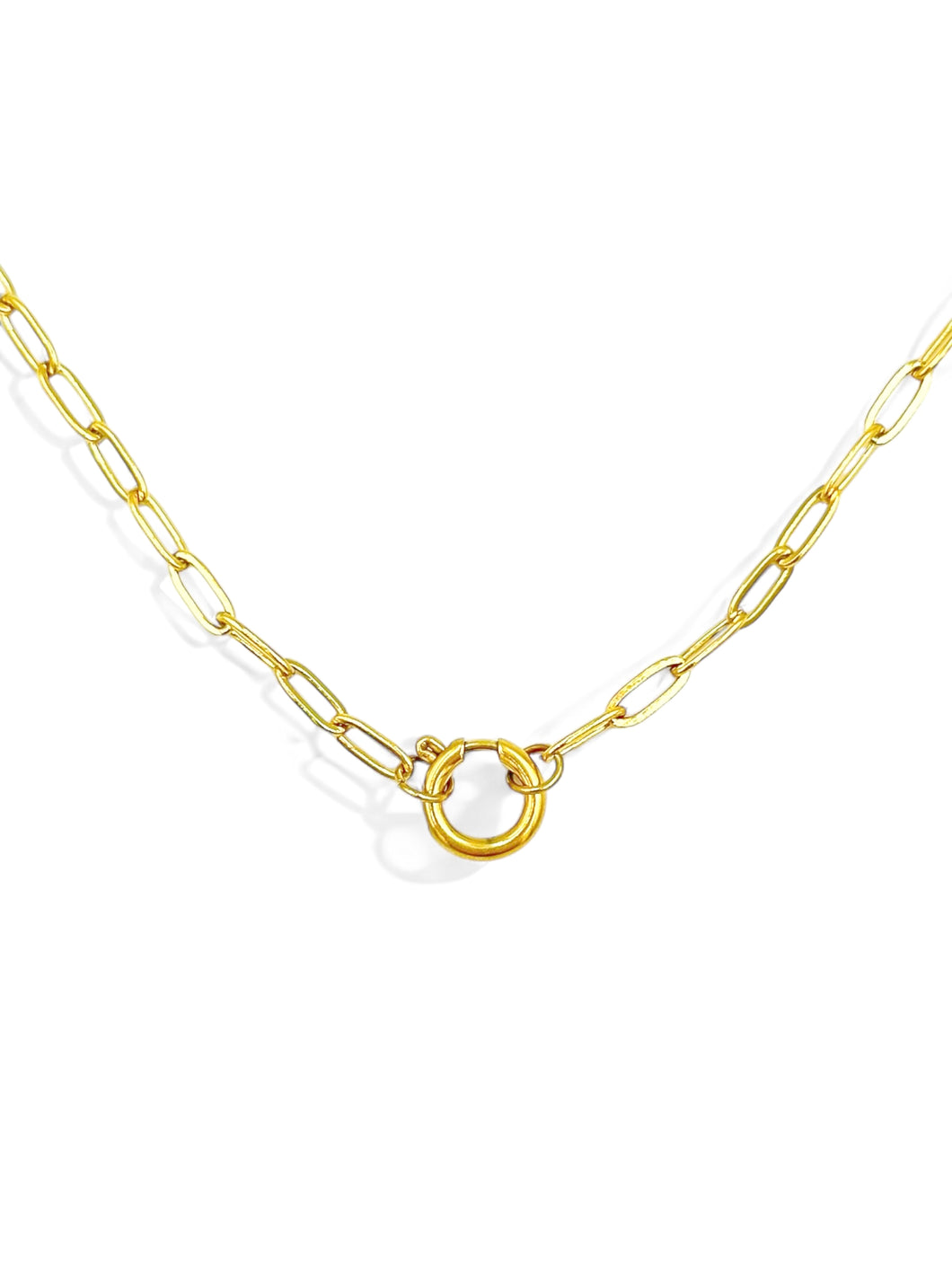 Paperclip Charm Keeper Necklace | 18k Gold Filled