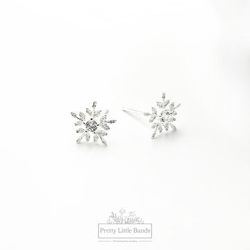 Dainty Snowflake Stud Earrings | 925 Sterling Silver