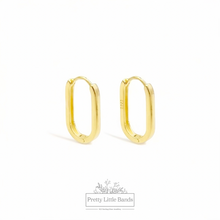 Load image into Gallery viewer, Oblong Hinged Hoop Earrings | 18k Gold Filled
