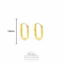 Load image into Gallery viewer, Oblong Hinged Hoop Earrings | 18k Gold Filled
