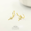 North Star Hoop Earrings | 18k Gold Filled