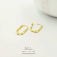 Load image into Gallery viewer, Oblong Hinged Hoop Earrings | 18k Gold Filled
