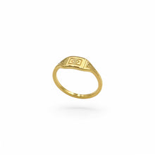 Load image into Gallery viewer, Aztec Signet Ring | 18k Gold Fill | Size 6-10
