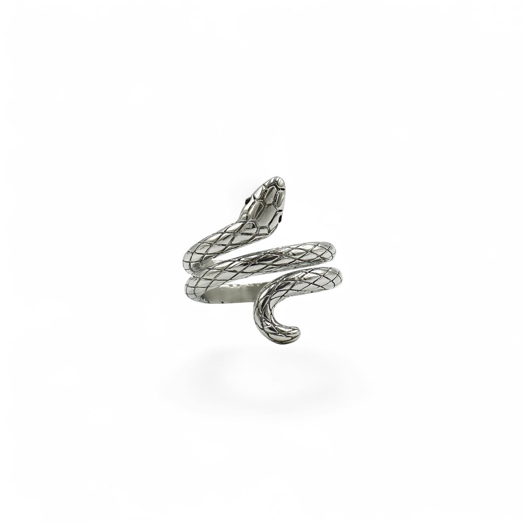 Large Snake Ring | Silver, Stainless Steel | Size 6-9