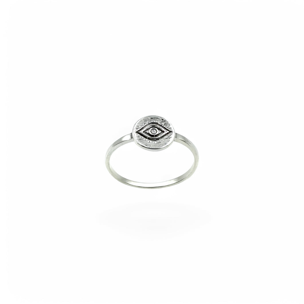 Evil Eye Signet Ring | 925 Sterling Silver | Size 5-10