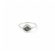 Load image into Gallery viewer, Evil Eye Signet Ring | 925 Sterling Silver | Size 5-10
