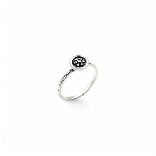 Little Flower Signet Ring | 925 Sterling Silver | Size 6-10