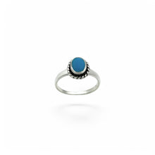 Load image into Gallery viewer, Roped Oval Stone Ring, Turquoise| 925 Sterling Silver | Size 5 - 10
