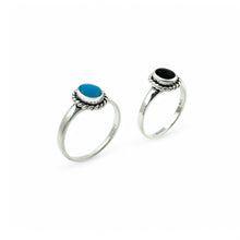 Load image into Gallery viewer, Roped Oval Stone Ring, Turquoise| 925 Sterling Silver | Size 5 - 10
