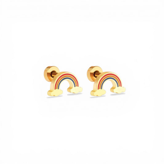 Rainbow Cloud Studs | 18k Gold Filled
