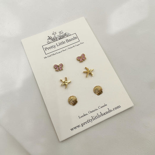 Cute Flat Screw-Back Stud Set - #5 | 18k Gold Filled