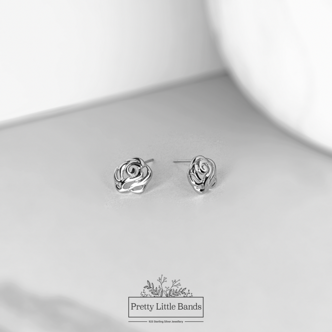 Rose Stud Earrings | 925 Sterling Silver