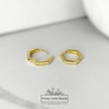 Hexagon Hoop Earrings | Available in Silver & 18k Gold