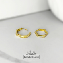 Load image into Gallery viewer, Hexagon Hoop Earrings | 2 Colours
