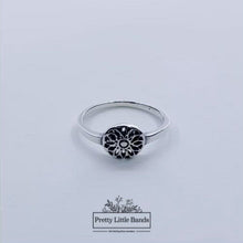 Load and play video in Gallery viewer, Rotating video of 925 Sterling Silver Mandala Ring, 8mm | Pretty Little Bands
