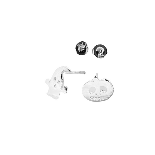 Pumpkin & Ghost / Halloween Studs | 925 Sterling Silver