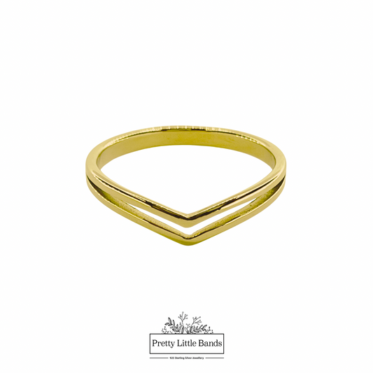 Double Chevron Ring | 18K Gold Filled