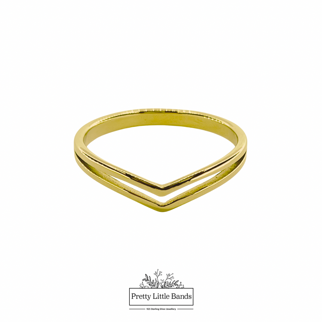 Double Chevron Ring | 18K Gold Filled