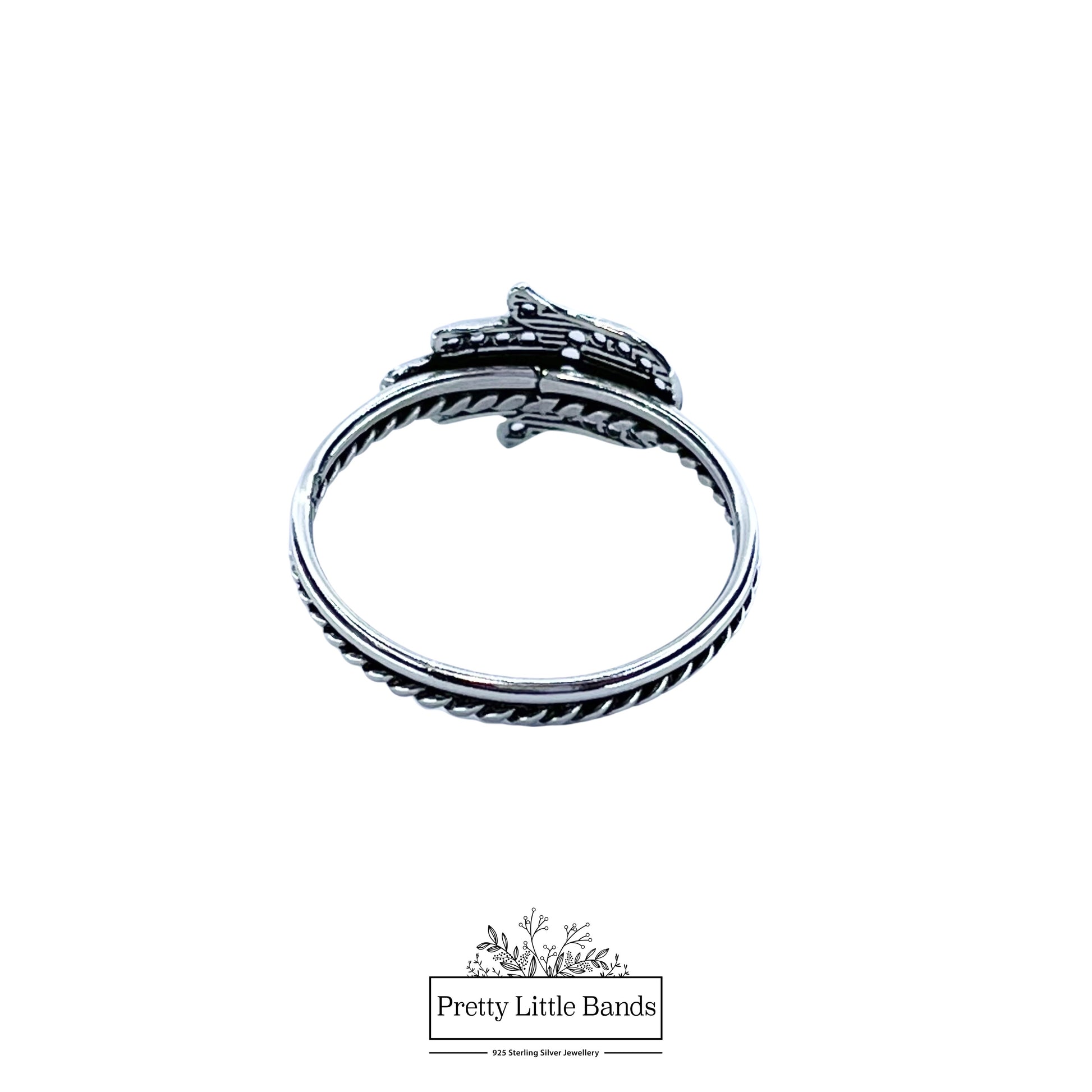 925 Sterling Silver Filigree Chevron Ring, 12mm | Pretty Little Bands