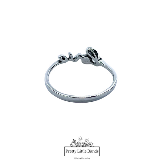 925 Sterling Silver Love Ring, 5mm | Pretty Little Bands