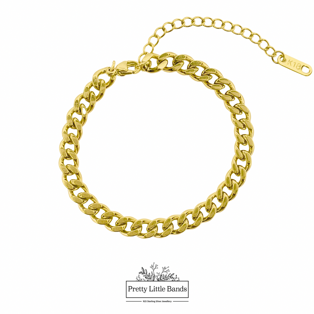 Cali Chain Bracelet, 5mm | 18k Gold Filled