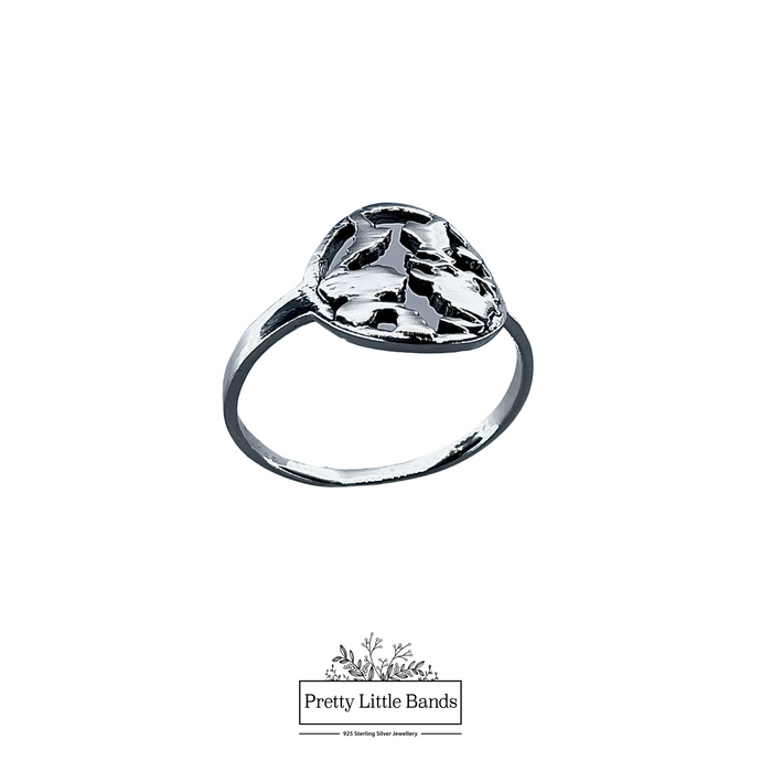 925 Sterling Silver Earth Ring, 12mm | Pretty Little Bands