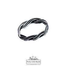 Load image into Gallery viewer, 925 Sterling Silver Braided Band, 3mm | Pretty Little Bands
