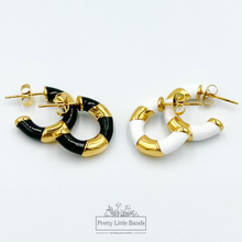 Load image into Gallery viewer, Striped C-Hoop Earrings | 18k Gold Filled
