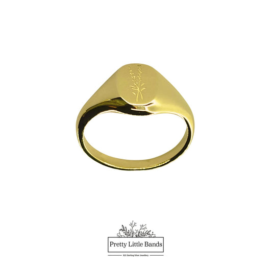 Lavender Signet Ring | 18K Gold | Size 6, 7, 8