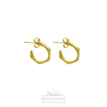 Load image into Gallery viewer, Hexagonal Hoop Earrings | 18k Gold Filled
